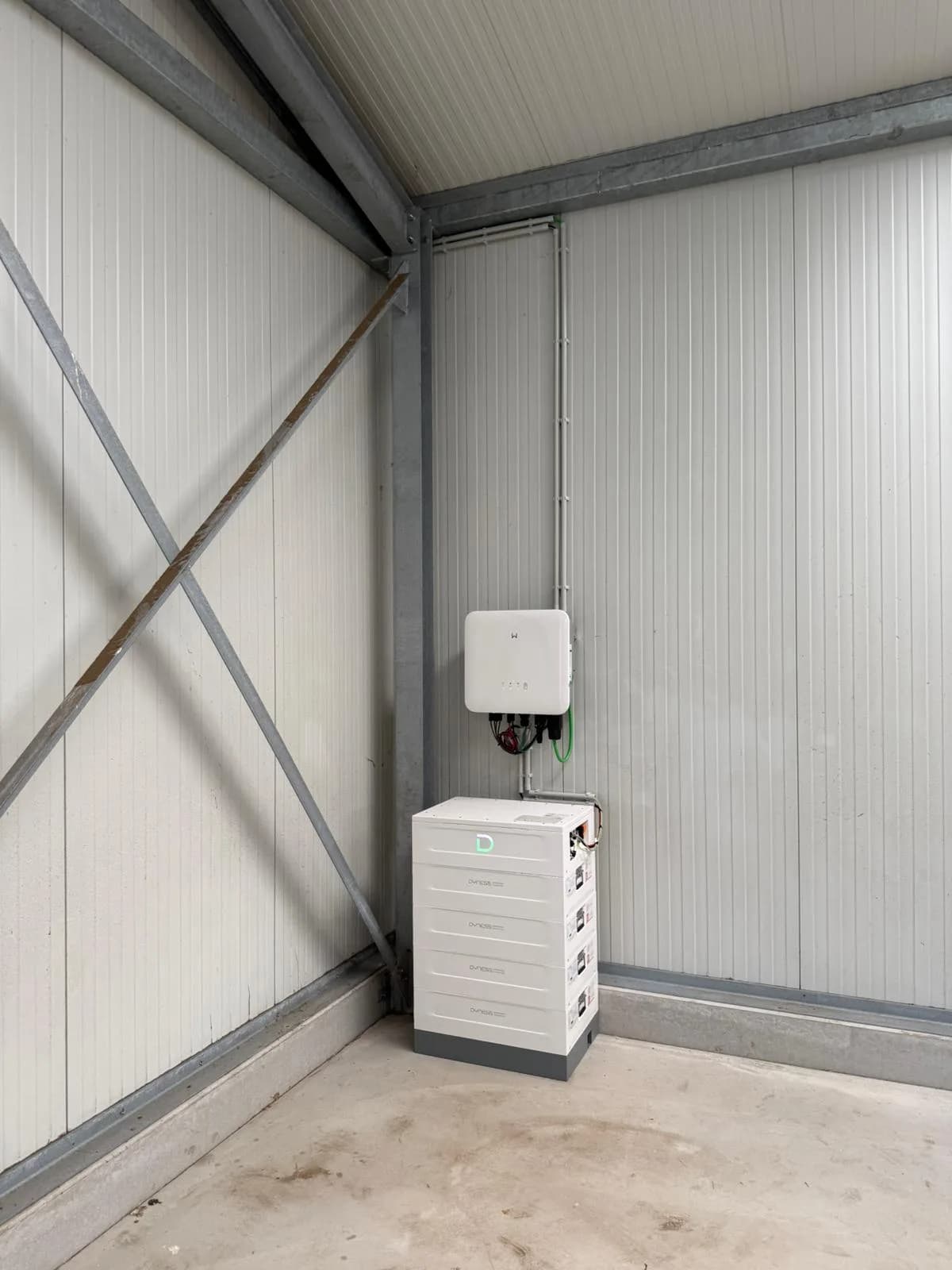 Dyness thuisbatterij in technische ruimte